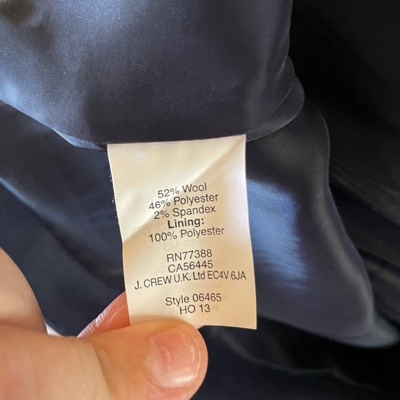 J Crew 12 Dress Wool Blend Style 06465 Fit & Flare Sleeveless Career Navy Lined - Picture 7 of 9